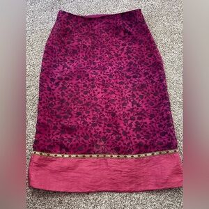 Vtg Elegant Floral Pink Skirt